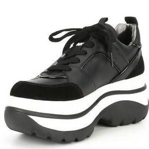 michael kors felicia leather platform trainer